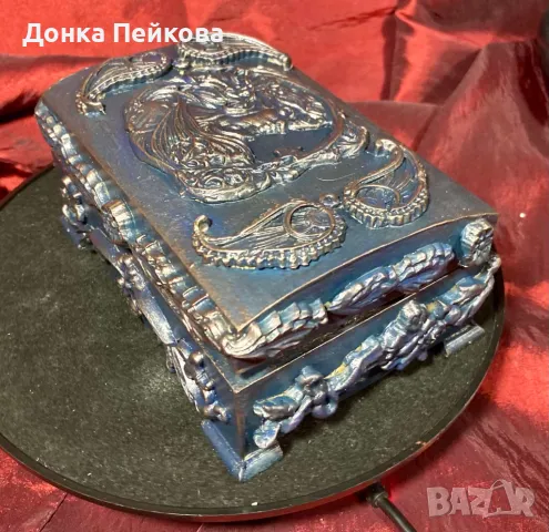 Ръчно декорирана кутия за бижута ръчна изработка, снимка 1