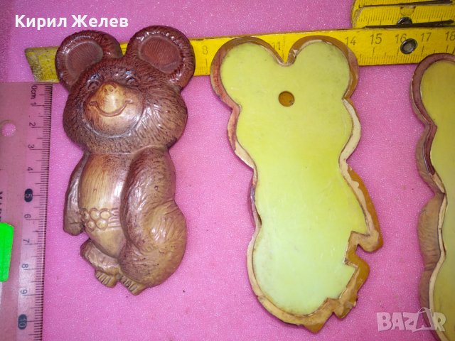 5 СТАРИ БАКЕЛИТЕНИ МЕЧЕТА МИША ТАЛИСМАН на ОЛИМПИЙСКИТЕ ИГРИ МОСКВА 1980г. СССР СУВЕНИР РЕДКИ 246666, снимка 15 - Колекции - 44314047