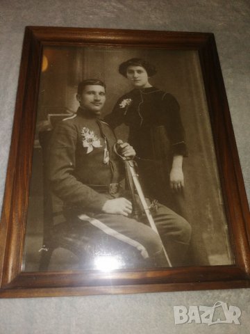 Стара фотография в рамка. , снимка 3 - Антикварни и старинни предмети - 31913466