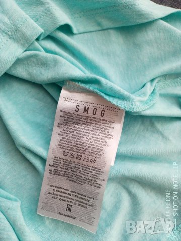 Памучна тениска SMOG размер М цвят Mint, снимка 6 - Тениски - 39093917