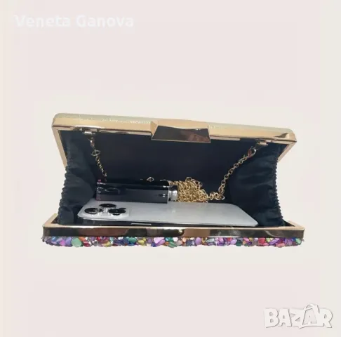 Дамска парти чантичка с различни камъчета, снимка 2 - Чанти - 49978701