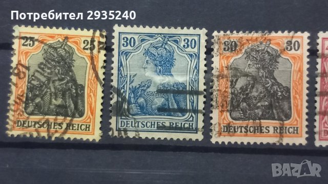 Германия марки 1902-1920, снимка 6 - Филателия - 44391640