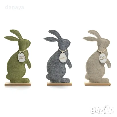 5796 Великденска декорация Филцов заек на стойка, 25 см