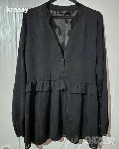 Страхотна макси дамска блуза с релефни цветя (размер ХЛ)