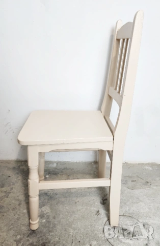 Дървен стол слонова кост трапезен, снимка 2 - Столове - 54185109