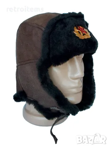 Руски, съветски шлемофон от фина агнешка естествена кожа., снимка 3 - Колекции - 47730809