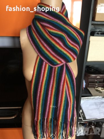 Пъстър шал Gant (вълна), снимка 4 - Шалове - 39336734