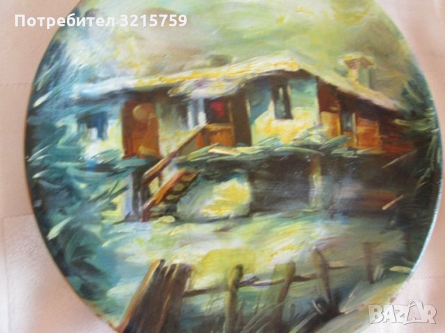 Ръчно рисувана авторска керамична чиния за стена ,картина, снимка 4 - Картини - 35252005