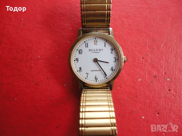 Позлатен часовник Regent Saphirglas, снимка 2 - Дамски - 48365058