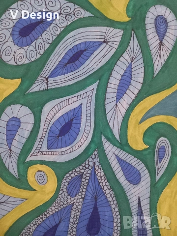 Абстрактна Картина "Морски спомен"- пано 23х30см, снимка 2 - Декорация за дома - 53172100