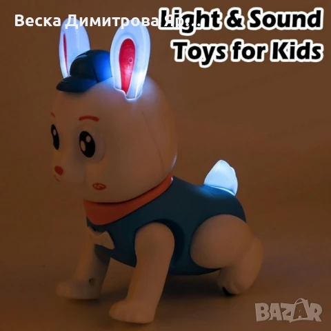 Скачащо зайче – Светеща и танцуваща музикална играчка, снимка 4 - Други - 50840804
