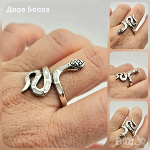 Сребърен пръстен: "Селия", снимка 4 - Пръстени - 52356185