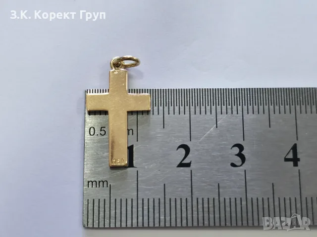 Златен Кръст 18К 750 / 1,71 гр., снимка 3 - Колиета, медальони, синджири - 56150776