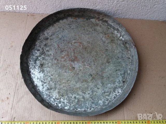 бакърена възрожденска кована тава, тепсия за баници , снимка 4 - Антикварни и старинни предмети - 35571282