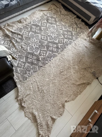 плетена на 5 куки покривка  2метра, снимка 2 - Покривки за маси - 51003070