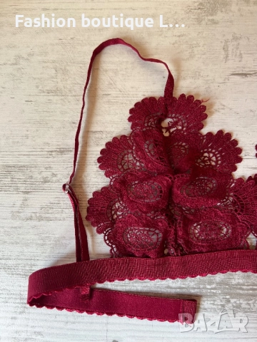 Ново бордо дантелено бюстие с регулиращи се презрамки S , M , L , XL налични размери 🩷🩷🩷🩷🩷, снимка 3 - Бельо - 52118516