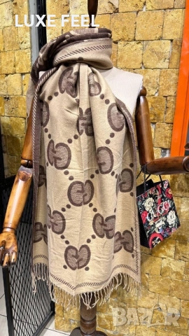 Дамски Шалове - Кашмир ⚜️ GUCCI , снимка 7 - Шалове - 52474190