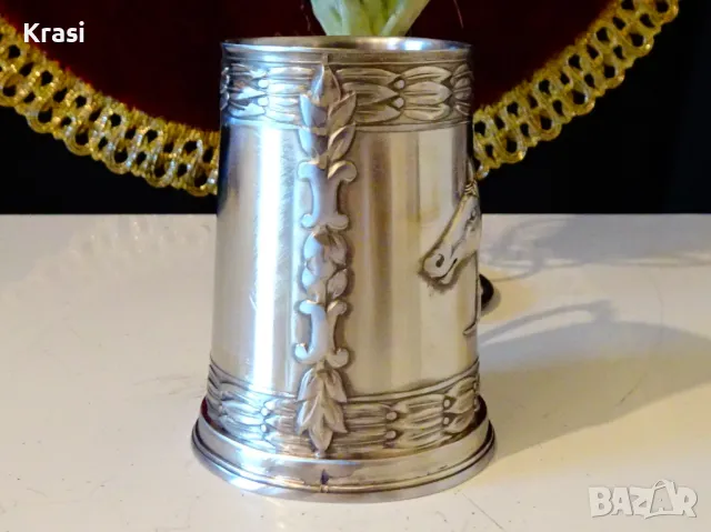 Посребрена чаша,кон,лавров венец. , снимка 4 - Антикварни и старинни предмети - 47644353