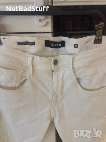 Бели Мъжки дънки Replay slim fit, снимка 3 - Дънки - 54222077