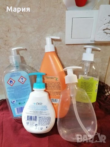 Празни флакони с Дозатор със заключващ се механизъм за дезинфектант, гелове, шампоани-8 броя, снимка 9 - Препарати за почистване - 28456572
