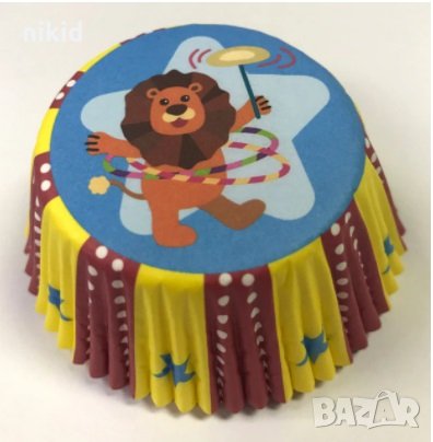 50 бр хартиени капсули лъв кошнички за кексчета мъфини парти