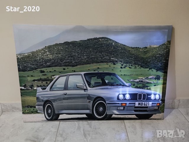 Светеща картина с LED осветление - BMW M3 E30 coupe , снимка 2 - Картини - 38650542
