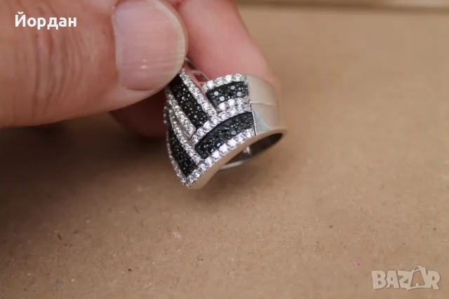 Дамски сребърен пръстен с камък, снимка 9 - Други стоки за дома - 49753850