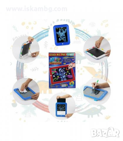 ДЕТСКИ СВЕТЕЩ МАГИЧЕСКИ ТАБЛЕТ ЗА РИСУВАНЕ MAGIC SKETCH PAD - код 2650, снимка 3 - Рисуване и оцветяване - 33928208
