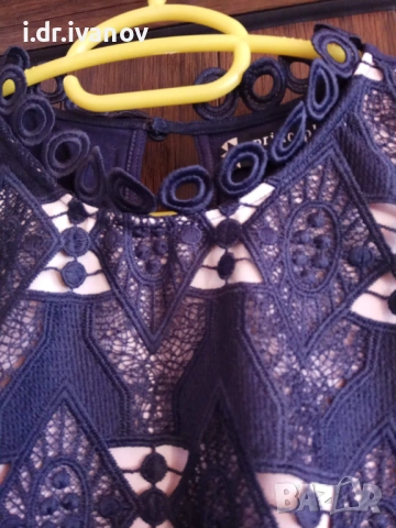 официален топ с тъмно синя дантела, снимка 4 - Корсети, бюстиета, топове - 54177336