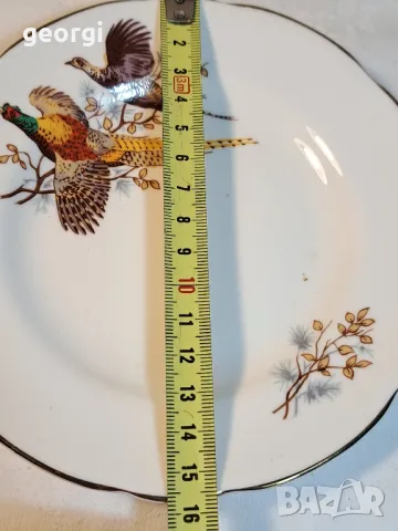 английски порцеланов сет за чай с фазани   4/3, снимка 6 - Чаши - 49028126