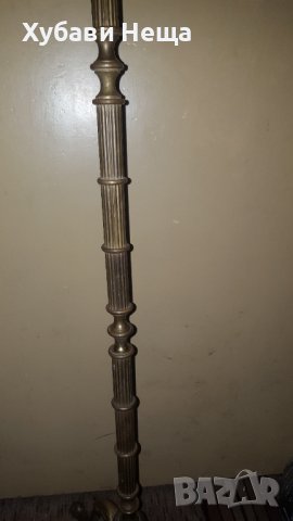 Лампа - стара с кожен абажур и реснички , снимка 2 - Антикварни и старинни предмети - 17534192
