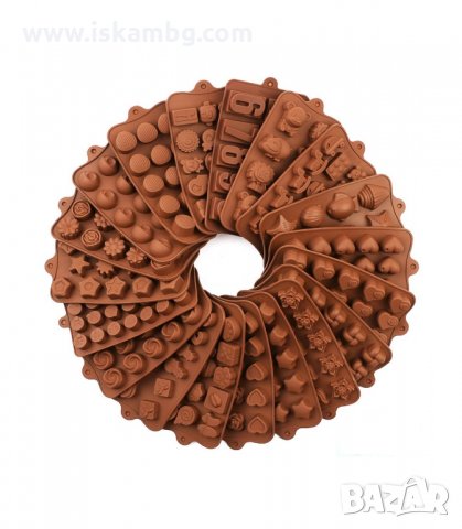 СИЛИКОНОВИ МОЛДОВЕ ЗА БОНБОНИ С РАЗЛИЧНИ ФОРМИ - код 2874