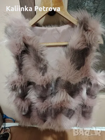 Дамски елек с косъм. , снимка 6 - Елеци - 56535515