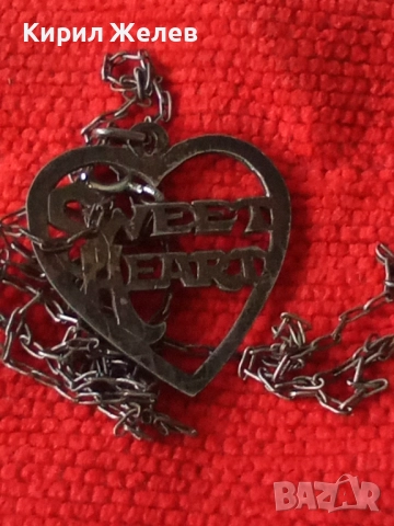 SWEET HEART СРЕБЪРЕН МЕДАЛЬОН СЪРЧИЦЕ СТЕРЛИНГОВО СРЕБРО 925 STER. AM АНГЛИЯс СРЕБЪРНА ВЕРИЖКА 25108, снимка 13 - Антикварни и старинни предмети - 50337460