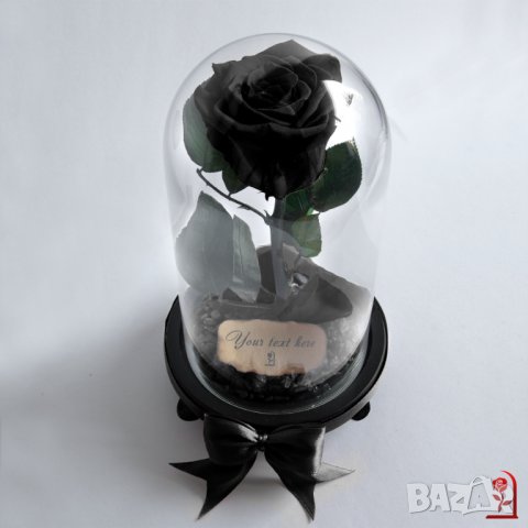 Вечна Роза в Стъкленица / Стилен и Оригинален Подарък за Рожден ден / Естествена Черна Вечна Роза, снимка 5 - Други - 34470448