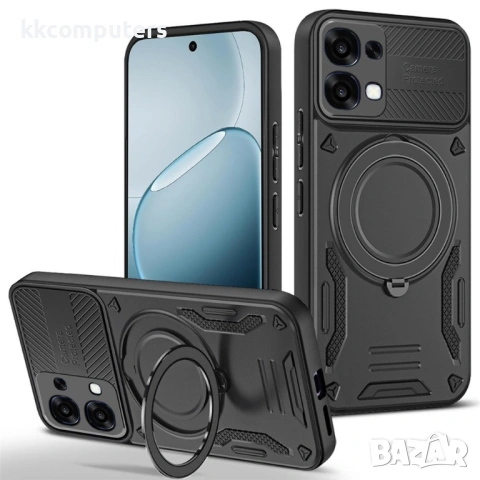 Магнитен Калъф за Oppo A6 Pro 5G / 4G с 360° Стойка - TPU+PC, Военна защита, 6 цвята