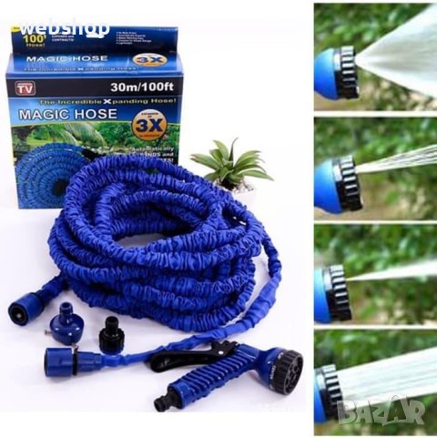 ТОП ЦЕНА!! Разтегателен градински маркуч MAGIC HOSE , 30/60 метра, снимка 2 - Градинска техника - 42243389