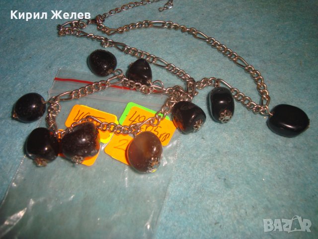 СРЕБРИСТА ВИНТИДЖ ОГЪРЛИЦА с ЕСТЕСТВЕН ОПУШЕН КВАРЦ 25196, снимка 8 - Колиета, медальони, синджири - 35353296