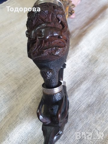 Голяма красива лула-богато инкрустирана, снимка 4 - Антикварни и старинни предмети - 38337376