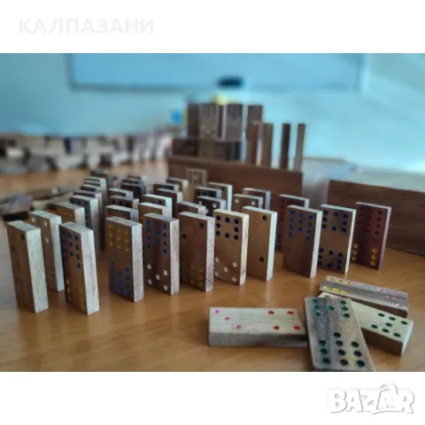 Голямо дървено домино с 91 части, класическа луксозна игра за деца и възрастни B110, снимка 4 - Игри и пъзели - 50217909