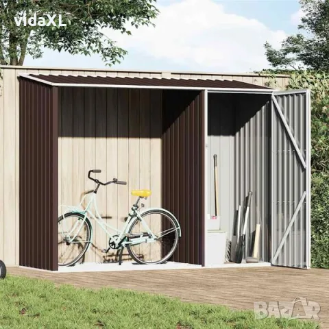 vidaXL Градински навес кафяв 245x98x159 см поцинкована стомана（SKU: 46296）, снимка 2 - Оранжерии - 56063235