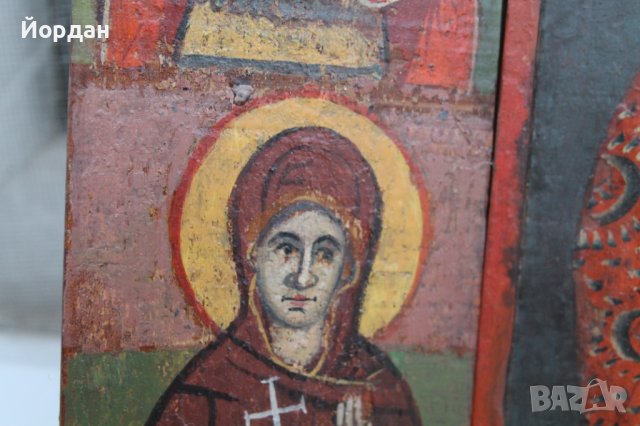 Икона триптих, снимка 10 - Антикварни и старинни предмети - 38883401