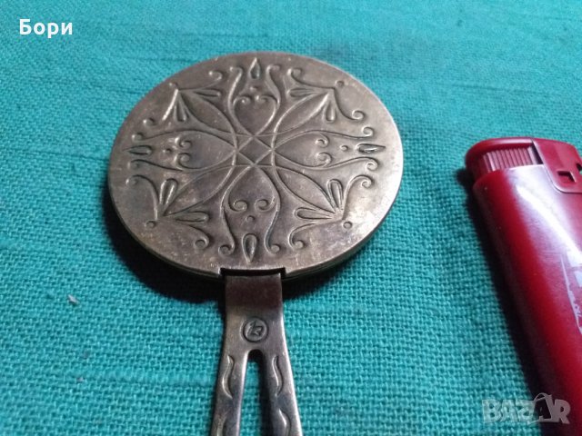 Старо огледало в месингова рамка, снимка 6 - Други ценни предмети - 34274145