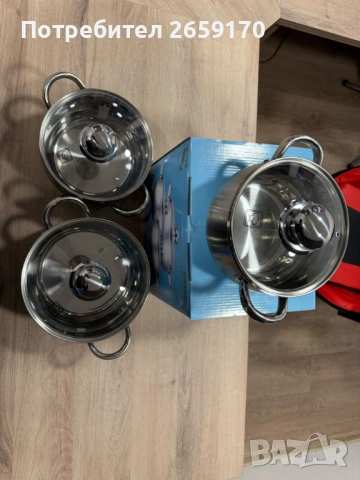 Комплект тенджери Swissgold EMMIE (SG-18099) – 3 броя с 5-слойно капсуловано дъно, снимка 8 - Съдове за готвене - 54142648