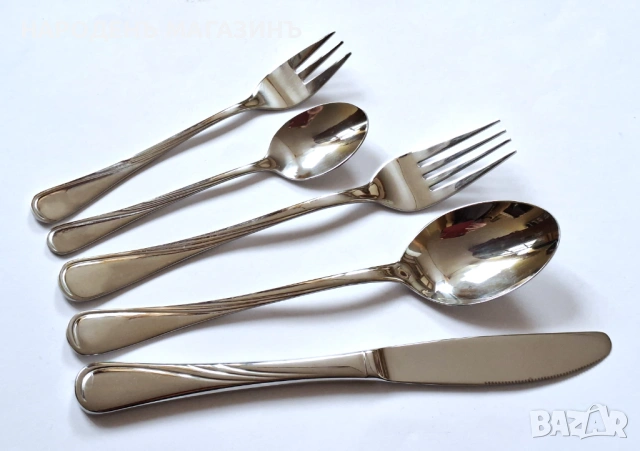 JUSTINUS - SOLINGEN - GERMANY - Прибори за хранене сервиз за 12 човека + комплект за сервиране нож , снимка 9 - Други ценни предмети - 53964849