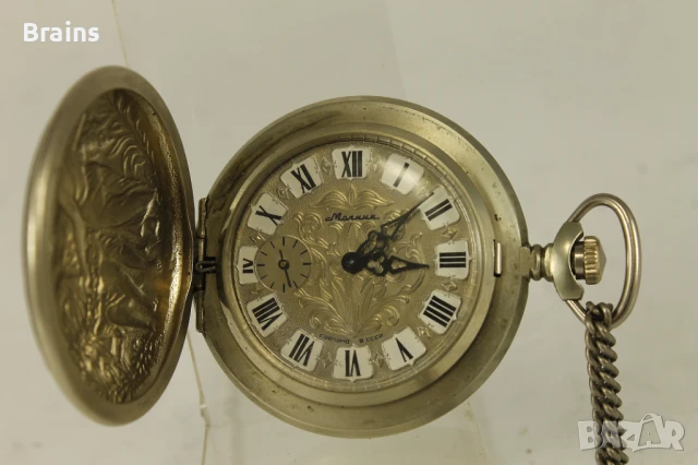 Джобнен Часовник Молния С Трите Грации USSR , снимка 5 - Антикварни и старинни предмети - 51193006