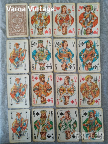 Чифт редки тестета карти в оригинален кожен калъф. COEUR ГДР Германия., снимка 13 - Карти за игра - 52224664