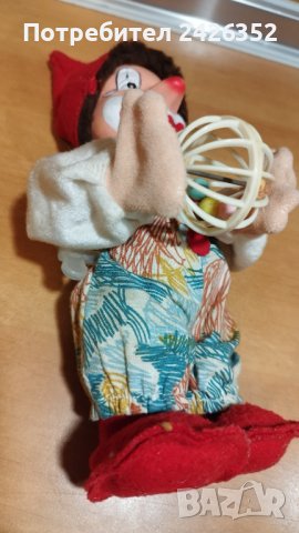 Стара играчка, клоун, с ключ за навиване, 1980-те год., снимка 5 - Колекции - 37203768