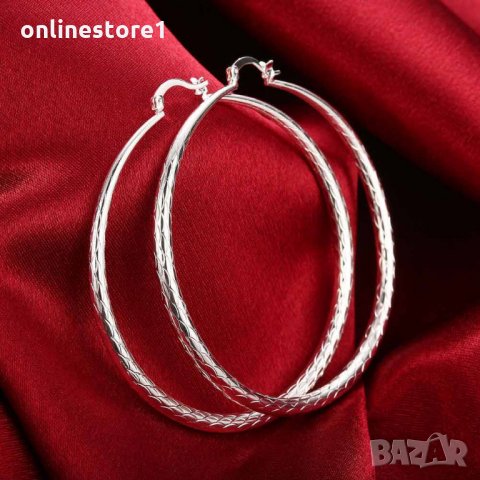 Сребърни обеци - Халки Фигаро 925 Код BH332, снимка 2 - Обеци - 29651459