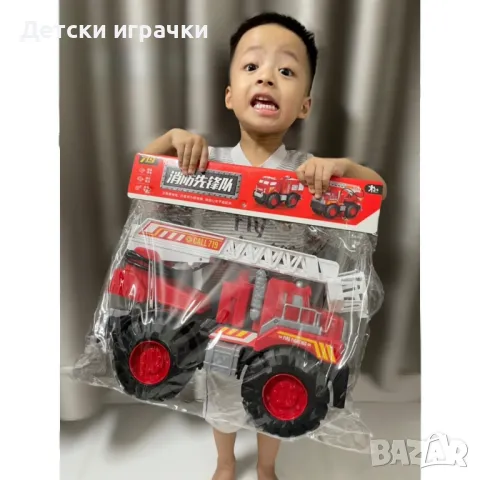 Пожарен камион с кран 40см, пръска вода, снимка 2 - Коли, камиони, мотори, писти - 50226398